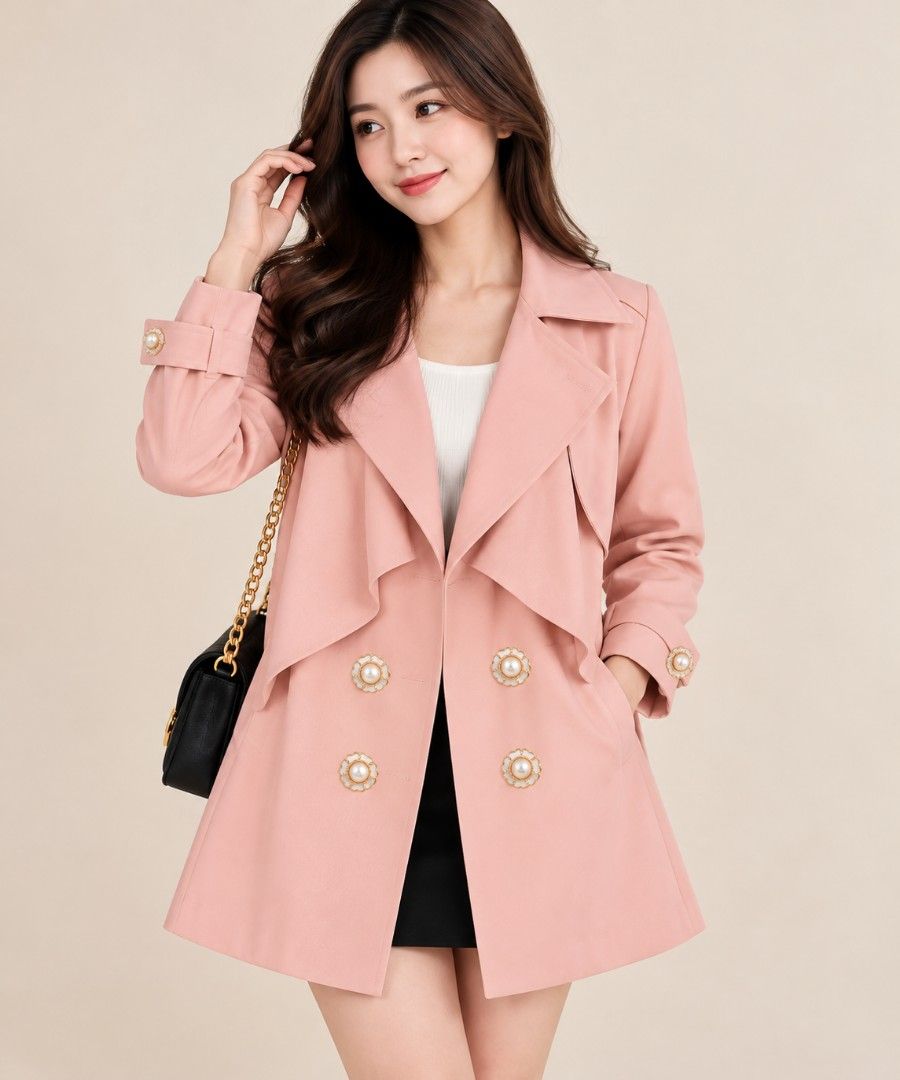 Preloved Pink Trench Coat S-M (Category: Coats, Jackets and Outerwear) located in Pasig City. Submitted by msdealsstyles (Listing ID 1468772617, Image 1). Description: Preloved Pink Trench Coat S-M Excellent Used Condition.