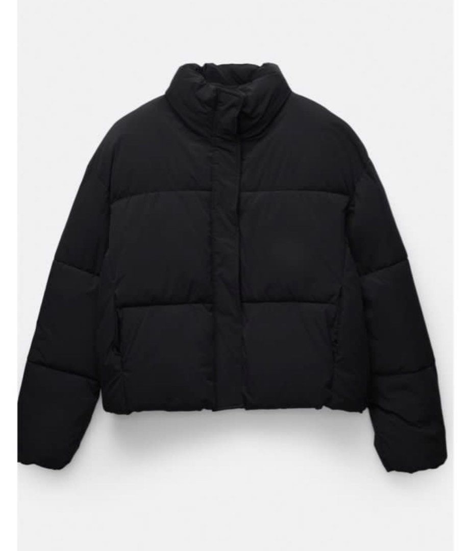 Pull & bear Black Puffer Jacket (Category: Coats, Jackets and Outerwear) located in Manila. Submitted by brownbutterlatte (Listing ID 1468888333, Image 2). Description: Can pass as brand new. No flaws or stains. Used once only. Super nice for winter! Keeps you warm. Have pocket inside as well & has drawstring stopper on both side. If you want it to look cropped! Fits up to L — depends on how you want the fit to be. Oversized fit on small. 😊 RFS:
