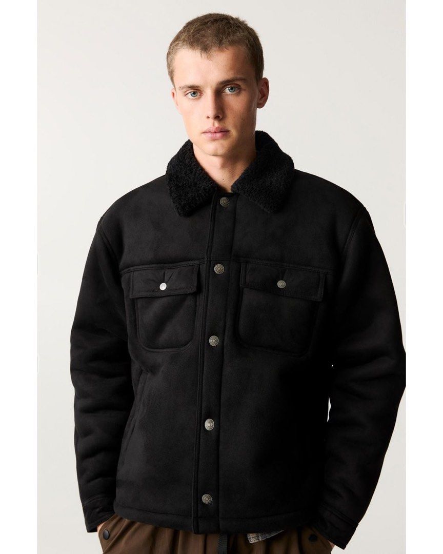 Pull&Bear Black Jacket with faux shearling collar, (Category: Coats, Jackets and Outerwear) located in Cebu City. Submitted by shop.bydee (Listing ID 1468828555, Image 1). Description: Pull&Bear Black Jacket with faux shearling collar • Really thick & great for winter! • Size XL • Bought for 3,595, Selling for only ₱2,000 • Used twice only No meet-ups, only delivery. SF will be shouldered by the buyer. 📍Cebu.
