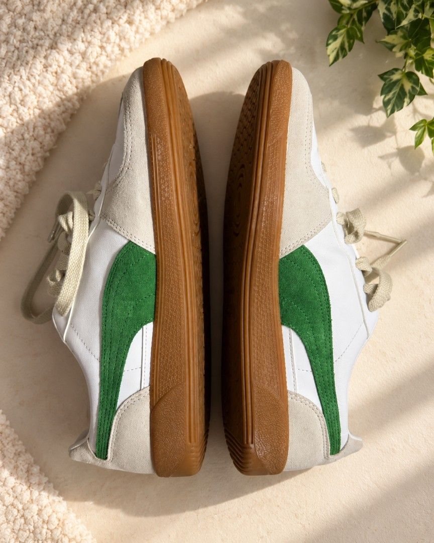 PUMA Palermo LTH Sneakers (Category: Casual Shoes) located in Malabon City. Submitted by joeberg (Listing ID 1468841019, Image 2). Description: FOR SALE: PUMA Palermo LTH Sneakers Original - Brand: PUMA - Model: Palermo LTH - Color: White / Vapor Gray / Archive Green - Size: UK 10 | US 11 | EU 44.5 | 29 cm - Condition: Pre-loved - Style: Classic low-top sneakers with suede details and gum sole - With Original Box Selling Price: ₱2,500 negotiable 