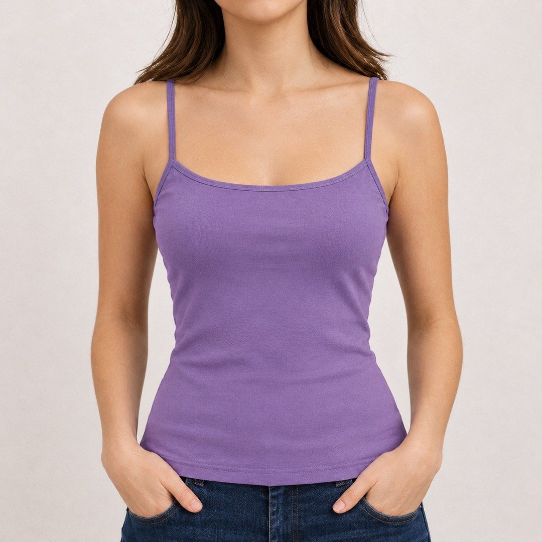 Purple Cami Tank Top Spaghetti Strap Basic (Category: Sleeveless) located in San Ildefonso. Submitted by rgdeclutters (Listing ID 1468747875, Image 2). Description: .