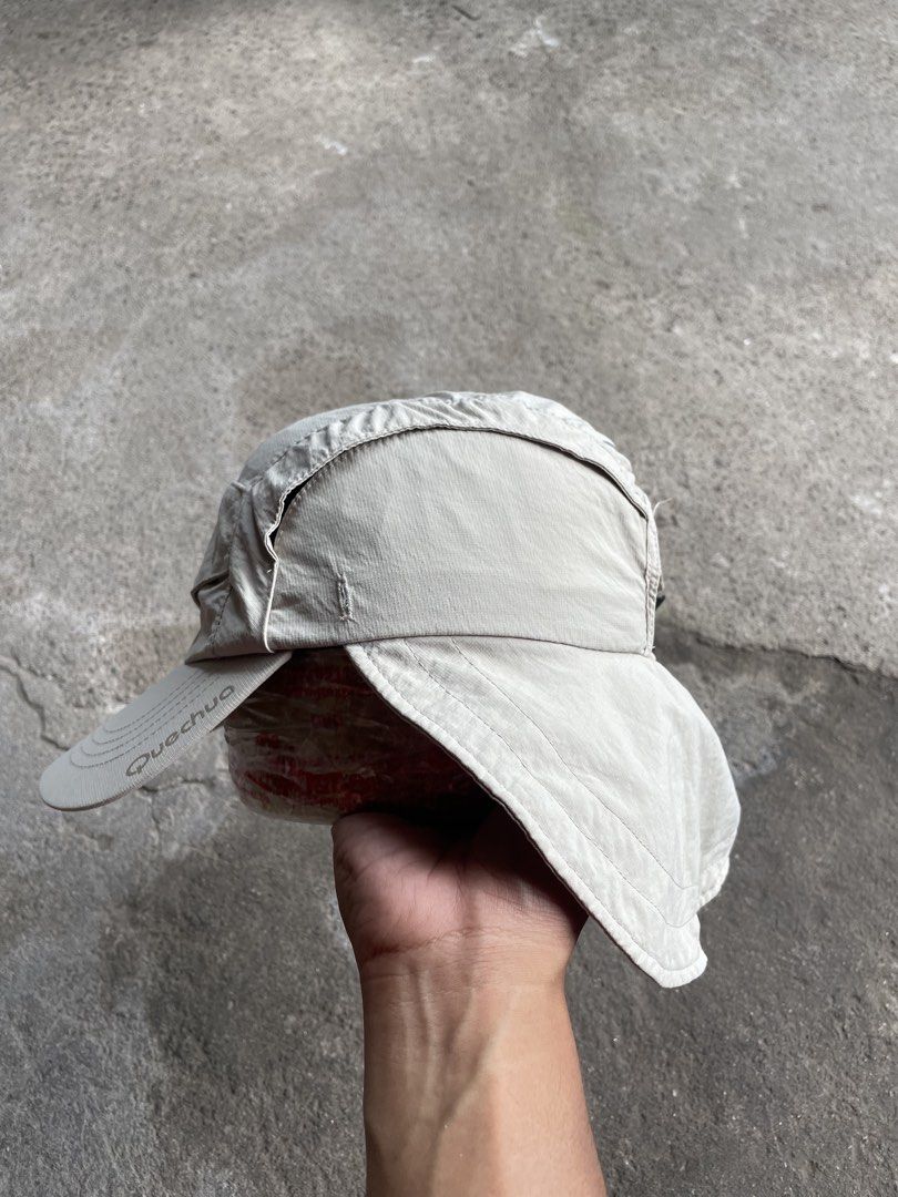 Quechua Decathlon Hiking Sun Cap Beige (Category: Caps & Hats) located in General Santos City (Dadiangas). Submitted by christbluee (Listing ID 1468827045, Image 3). Description: - Brand: Quechua (Decathlon) - Color: Classic beige - Feature: Includes a neck flap for maximum sun protection - Comfort: Features a built-in inner sweatband and breathable mesh lining - Fit: Adjustable strap at the back for a custom fit - Ideal for: Hiking, camping, and