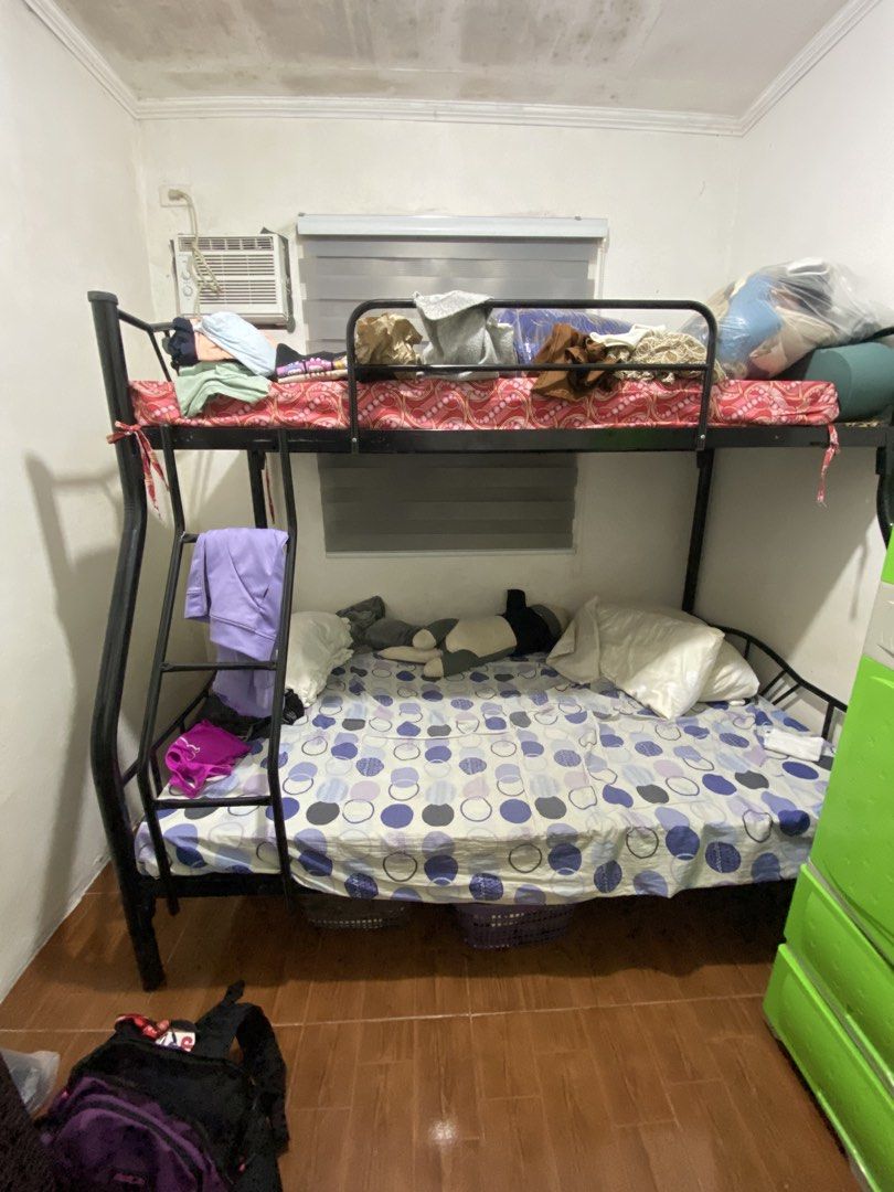 Queen Size and Single Double Deck Bed Frame with pull out (Category: Bed Frames & Mattresses) located in Manila. Submitted by mahalkongsaylina (Listing ID 1468896898, Image 1). Description: For sale Used like new 2pc available D na magagamit kaya for sale Negotiable .