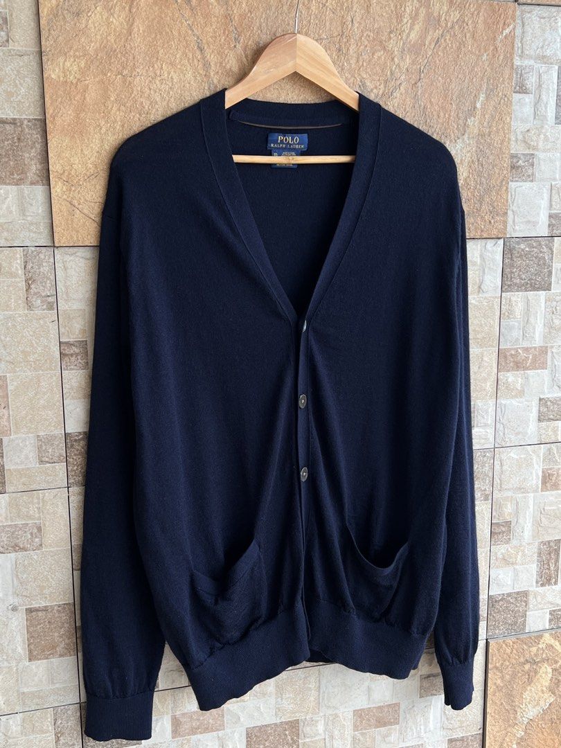 RALPH LAUREN - MERINO WOOL CARDIGAN (Category: Coats, Jackets and Outerwear) located in Bacolod City. Submitted by timelessbyjosh (Listing ID 1468826721, Image 2). Description: BEST FOR CASUAL & COZY OUTFITS SIZE : XXL ACTUAL COLOR : NAVY BLUE COLOR RATE : 10 OUT OF 10 CONDITION : NEAR NEW MATERIAL : 100 % MERINO WOOL MADE IN : CHINA FLAWS : NONE DIMENSIONS LENGTH - 28. 5 WIDTH ( ARMPIT TO ARMPIT ) - 25 SHOULDER TO SHOULDER - 21 SLEEVE LENGTH ( A