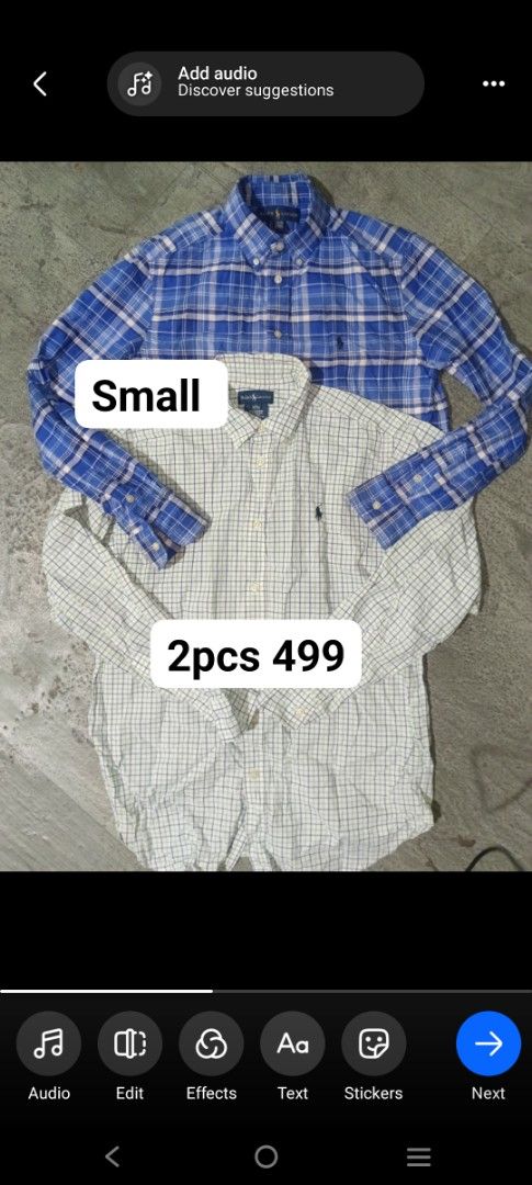 Ralph Lauren Plaid Button-Down Shirts Bundle 2pcs (Category: Tshirts & Polo Shirts ) located in Carcar. Submitted by rolandobac92675 (Listing ID 1468748039, Image 1). Description: - Brand: Ralph Lauren - Size: Boys L (14-16) - Quantity: Bundle of 2 shirts (Blue plaid, White and green plaid) - Features: Button-down collars, classic fit, embroidered chest pony logo - Material: Premium quality cotton - Condition: Excellent casual wear options.