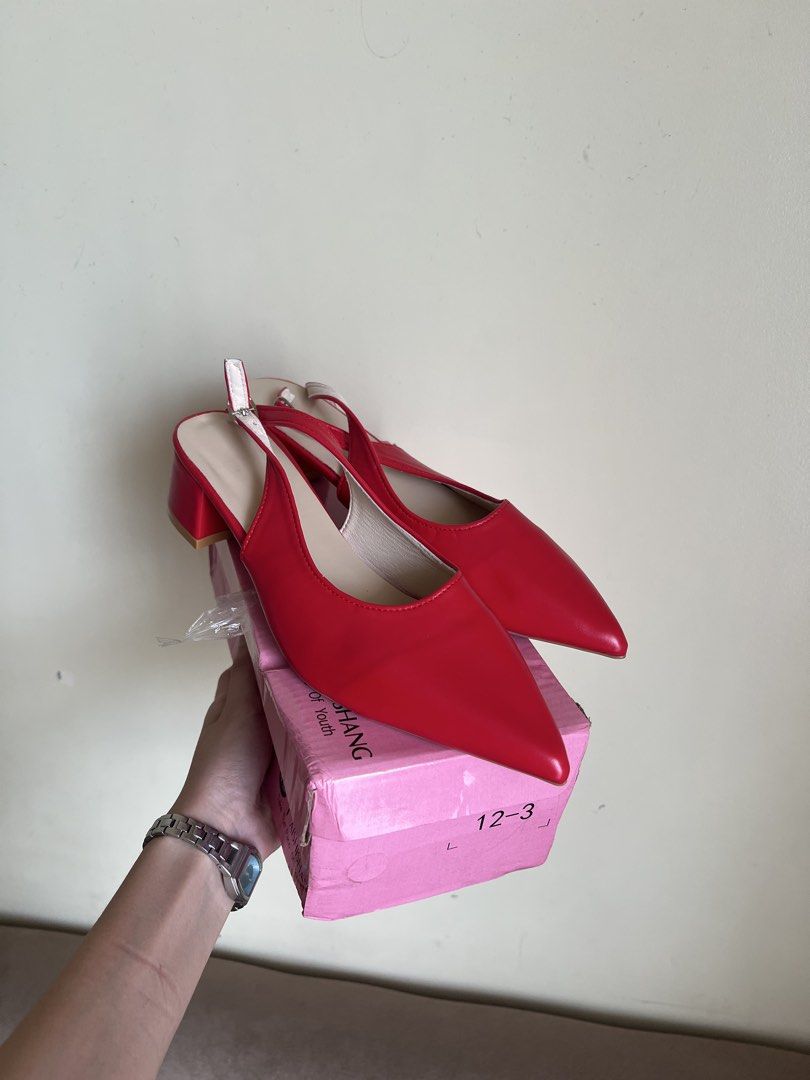 Red 2inches Heels 37 (Category: Heels) located in Manila. Submitted by erickalago (Listing ID 1468734824, Image 2). Description: brandnew!! too small for meee i’m size 38 pero best fit lang to sa 37 (23cm) location: Pasig San Joaquin.