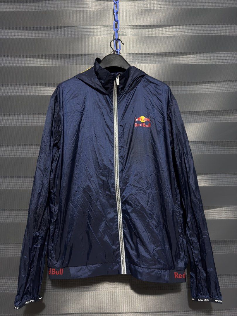 Red Bull Windbreaker Jacket (Category: Coats, Jackets and Outerwear) located in Calumpit. Submitted by Essentiality (Listing ID 1468861627, Image 1). Description: Red Bull Windbreaker Jacket 24x28 L on tag.