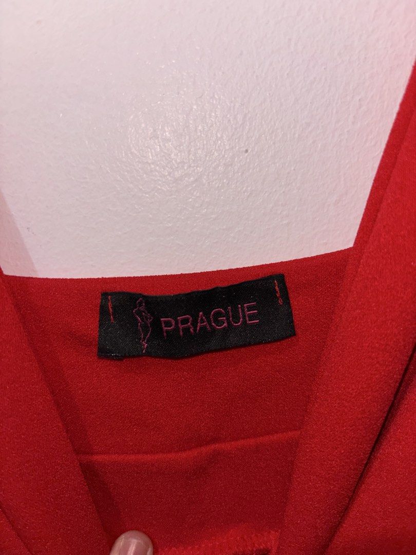Red plunge peplum crop top (Category: Others Tops) located in Manila. Submitted by sophia_blessy (Listing ID 1468722759, Image 3). Description: A deep V-neckline, wide tank straps, a fitted banded waist, and a flared, ruffled peplum hemline..