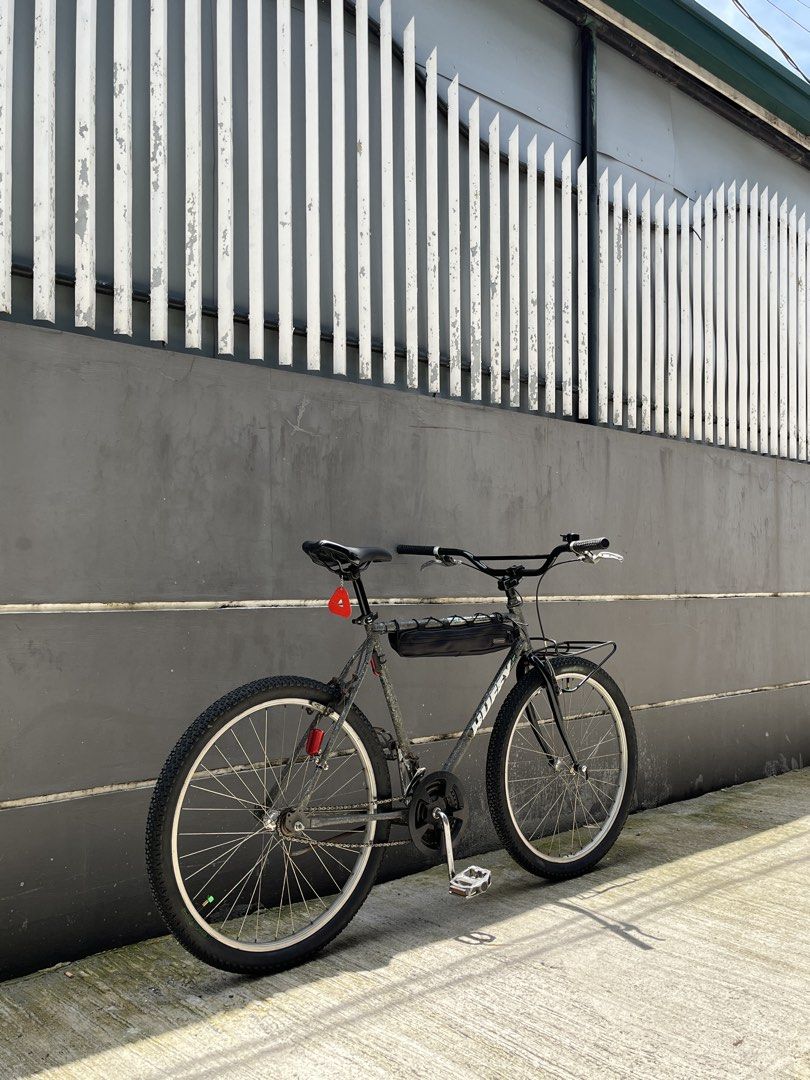 Retro Mtb 26er (Category: Bicycles) located in Bulacan. Submitted by levidiff (Listing ID 1468719374, Image 3). Description: 1991 Huffy Stone Mountain Made in USA Retro Mtb 26er Straight geometry 20st 22tt Orig paint Size large Single speed Ratherbe klunker bars Mob top load stem Rockbros saddle Japan front rack Japan cateye rear reflector New tires 26x2.125 Frame bag and triangle reflector included Issue: Rust.