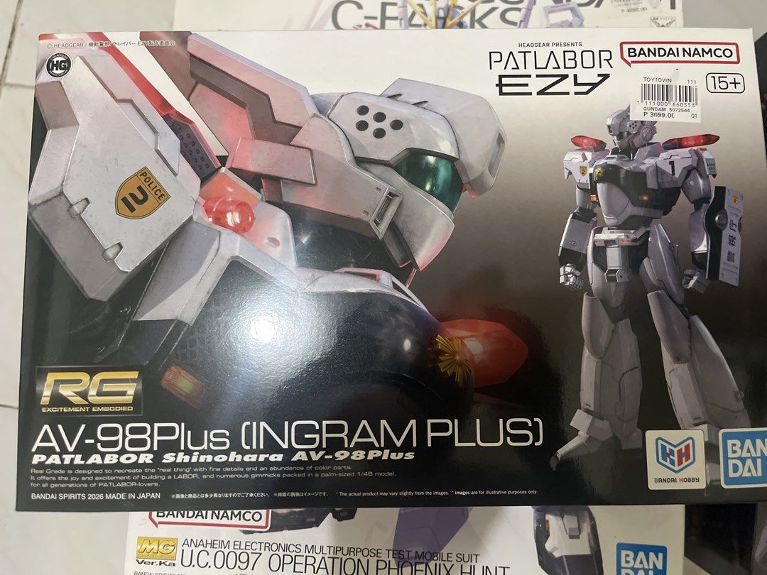 RG Ingram Patlabor (Category: Gundam & Model Kits) located in Makati City. Submitted by notmanbuynsell (Listing ID 1468924379, Image 1). Description: Unbuilt sealed runners if meet up +200.