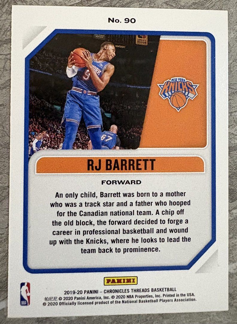 RJ Barrett 90 (Category: Raw Singles) located in Manila. Submitted by steadycards80 (Listing ID 1468763087, Image 2). Description: .