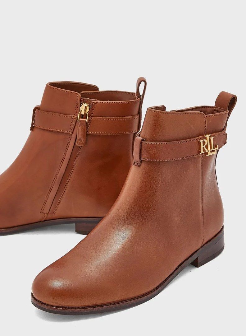 RL Classic Comfort Style Ankle Boots Tan (Category: Boots) located in Manila. Submitted by bbprelove1990 (Listing ID 1468795189, Image 2). Description: -Brand New - Brand: RL - Color: Tan - Closure: Convenient side zipper - Detail: Gold-tone RL logo buckle on side strap - Sole: Non-slip for safe walking - Comfort: Lightweight material designed for all-day wear - Versatility: Stylish for work, casual outings, or special occasions -Meet ups or Deli
