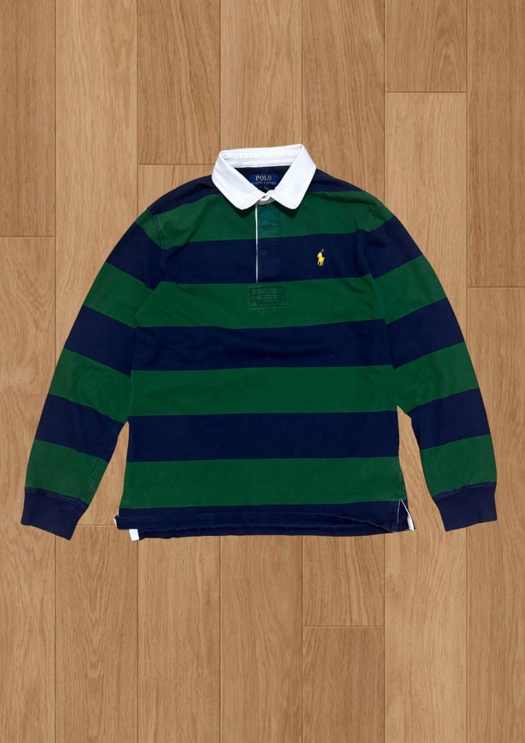 RL Stripped Green Long sleeves (Category: Tshirts & Polo Shirts ) located in Manila. Submitted by grailed.rackk_729 (Listing ID 1468798141, Image 1). Description: RL Stripped Green Long sleeves Condition - 9/10 On tag - L (youth) fits XS-S Dimensions — Length 24.5” × Width 18” .