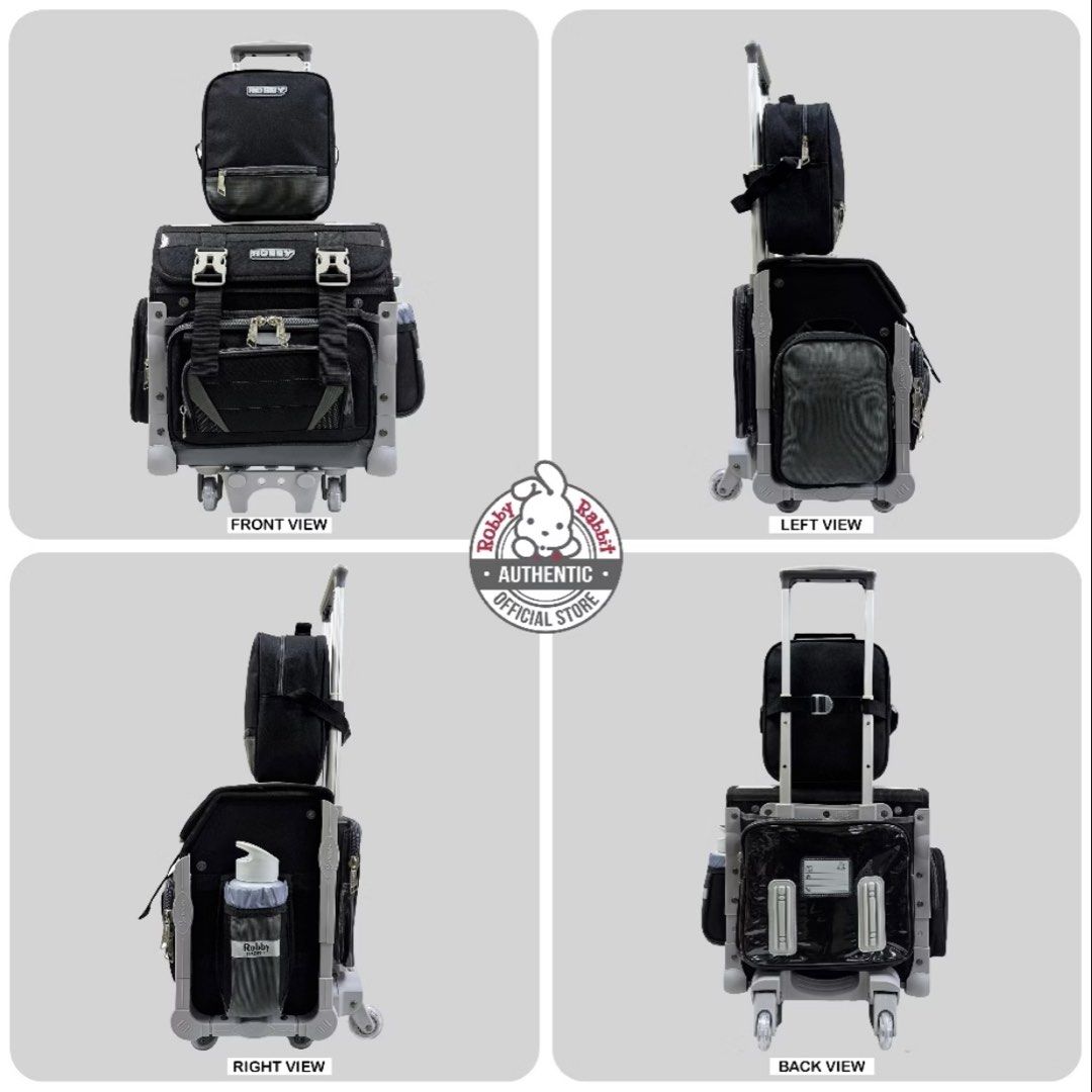 Robby Rabbit Slate Gear House-Type Trolley Bag (Category: Strollers) located in Cebu City. Submitted by yuunieli (Listing ID 1468930108, Image 1). Description: Robby Rabbit Slate Gear House-Type Trolley Bag Size: 36 L × 23 W X 35 H cm Capacity: 29 L Weight: 4.66 kg Durable Fabric with water repellent coatings Smart Switching Wheels at the back that provides neavy- load support when pulled at any angle and direction 360 Degree Rotating Wheels with