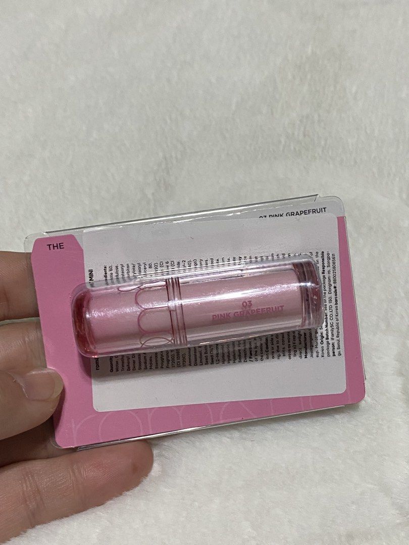 Romand Juicy Lasting Tint Mini (Category: Makeup) located in Cainta. Submitted by villanuevamira19 (Listing ID 1468727774, Image 1). Description: 2028 expiry Shade: Pink Grapefruit.