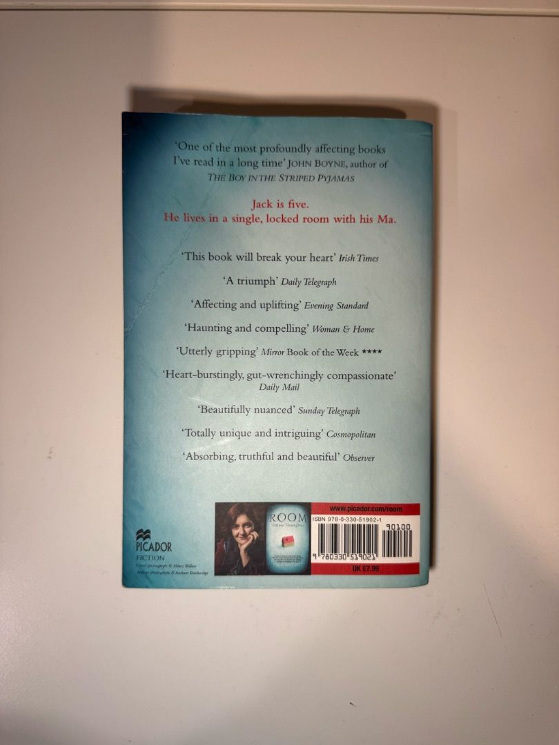Room by Emma Donoghue - Paperback (Category: Storybooks) located in Quezon City. Submitted by pinkc0conut (Listing ID 1468712757, Image 2). Description: Room - Authentic copy - Flaws: spine creases, crease on the back cover - Mode of Payment: GCash, payment first.