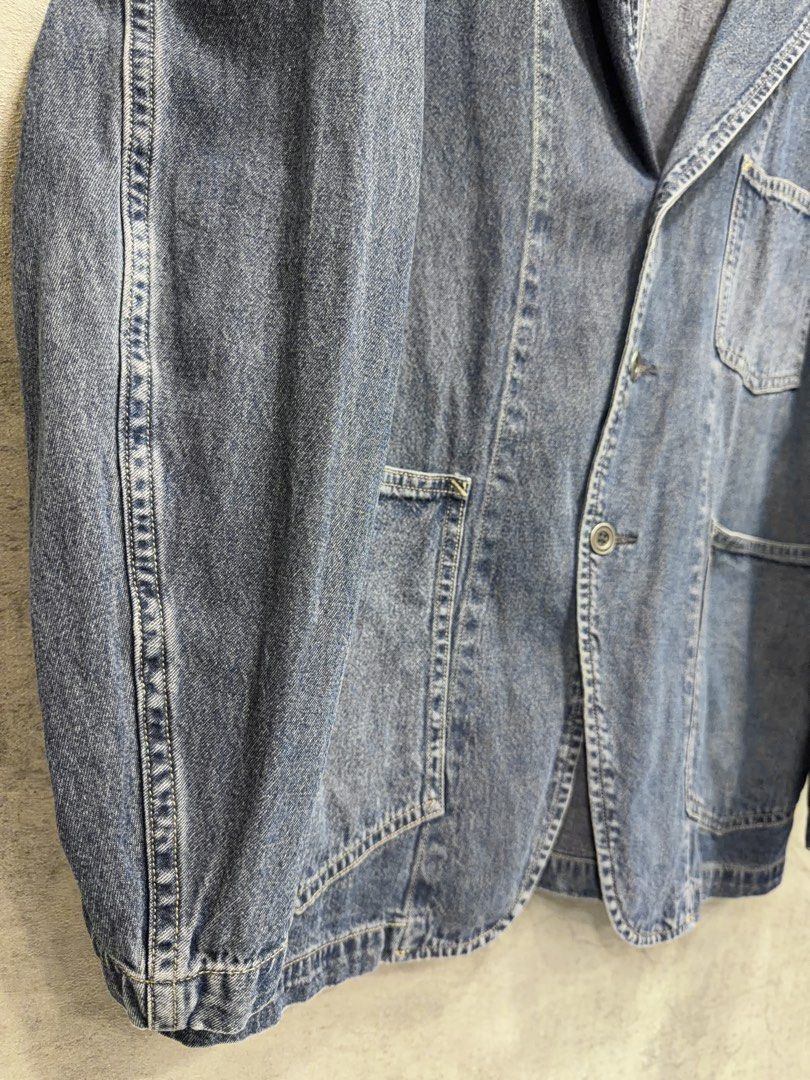 RRL RL - DENIM COVERALL (Category: Coats, Jackets and Outerwear) located in Makati City. Submitted by daboy_ (Listing ID 1468817205, Image 2). Description: Size: S Condition: 10/10 Made in: China Dimensions Width: 21” Length: 28” Sleeves: 22” Shoulder: 18.5”.