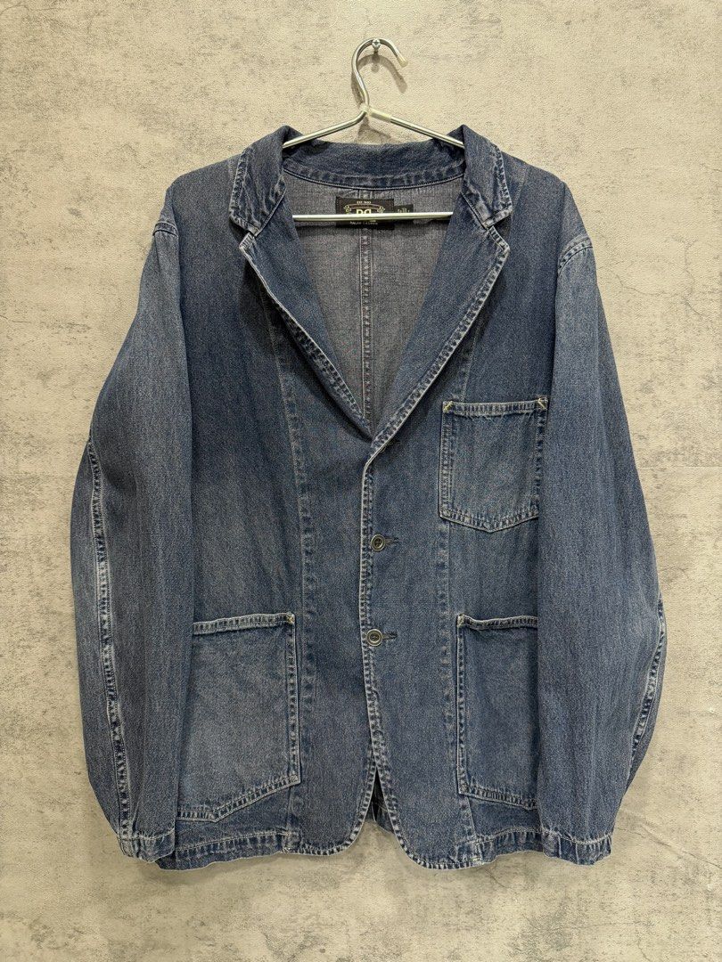 RRL RL - DENIM COVERALL (Category: Coats, Jackets and Outerwear) located in Makati City. Submitted by daboy_ (Listing ID 1468817205, Image 1). Description: Size: S Condition: 10/10 Made in: China Dimensions Width: 21” Length: 28” Sleeves: 22” Shoulder: 18.5”.