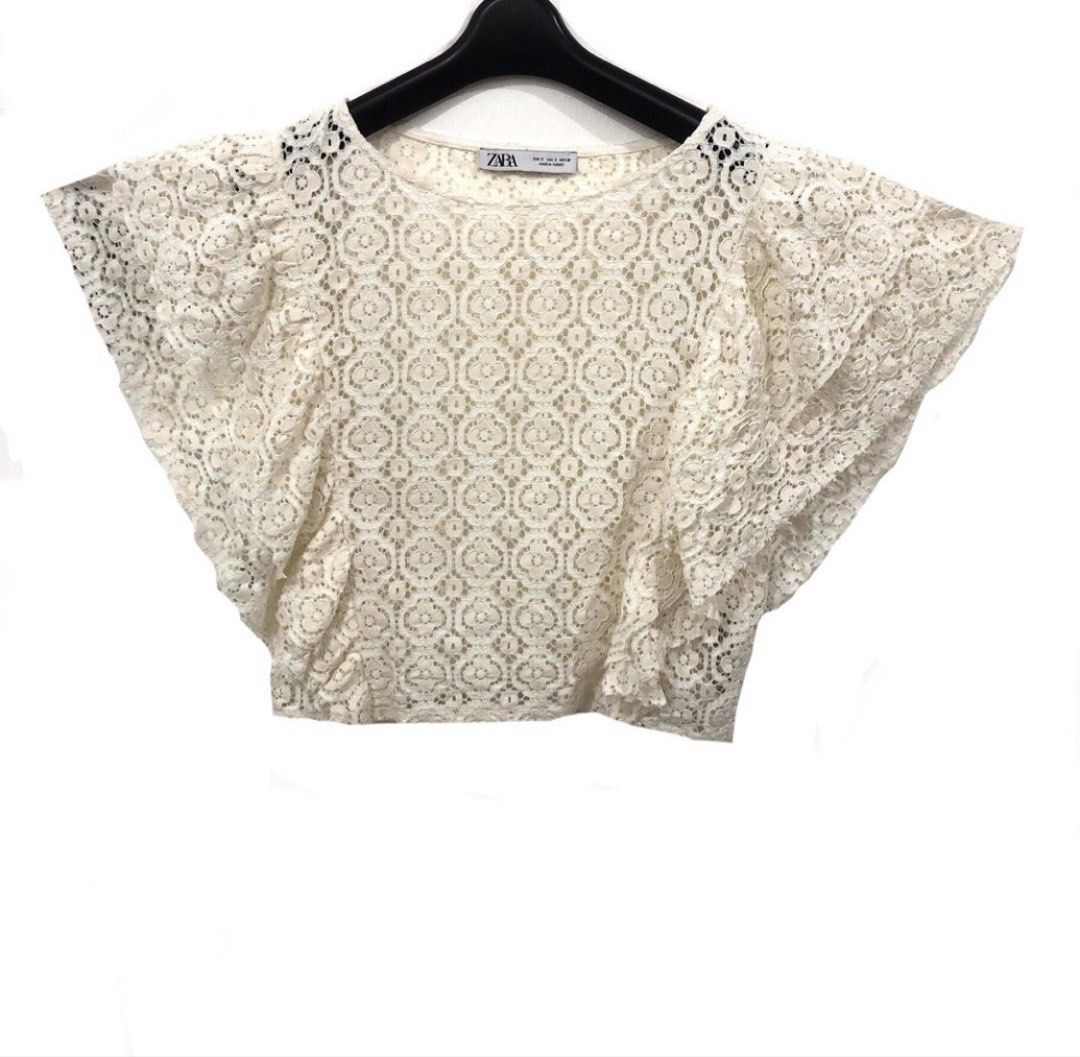 S- Zara Ivory Lace Blouse (Category: Blouses) located in Quezon City. Submitted by extrapetite_ph (Listing ID 1468771570, Image 3). Description: .