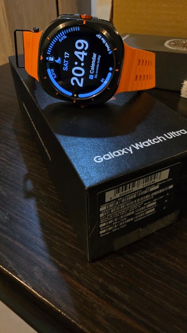 Samsung Watch Ultra 1 (Category: Wearables & Smart Watches) located in Quezon City. Submitted by cjaguilar011724 (Listing ID 1468869954, Image 3). Description: Samsung Watch Ultra 1 with box and charger with minimal scratches, but no issue on functionality RFS: upgrade.