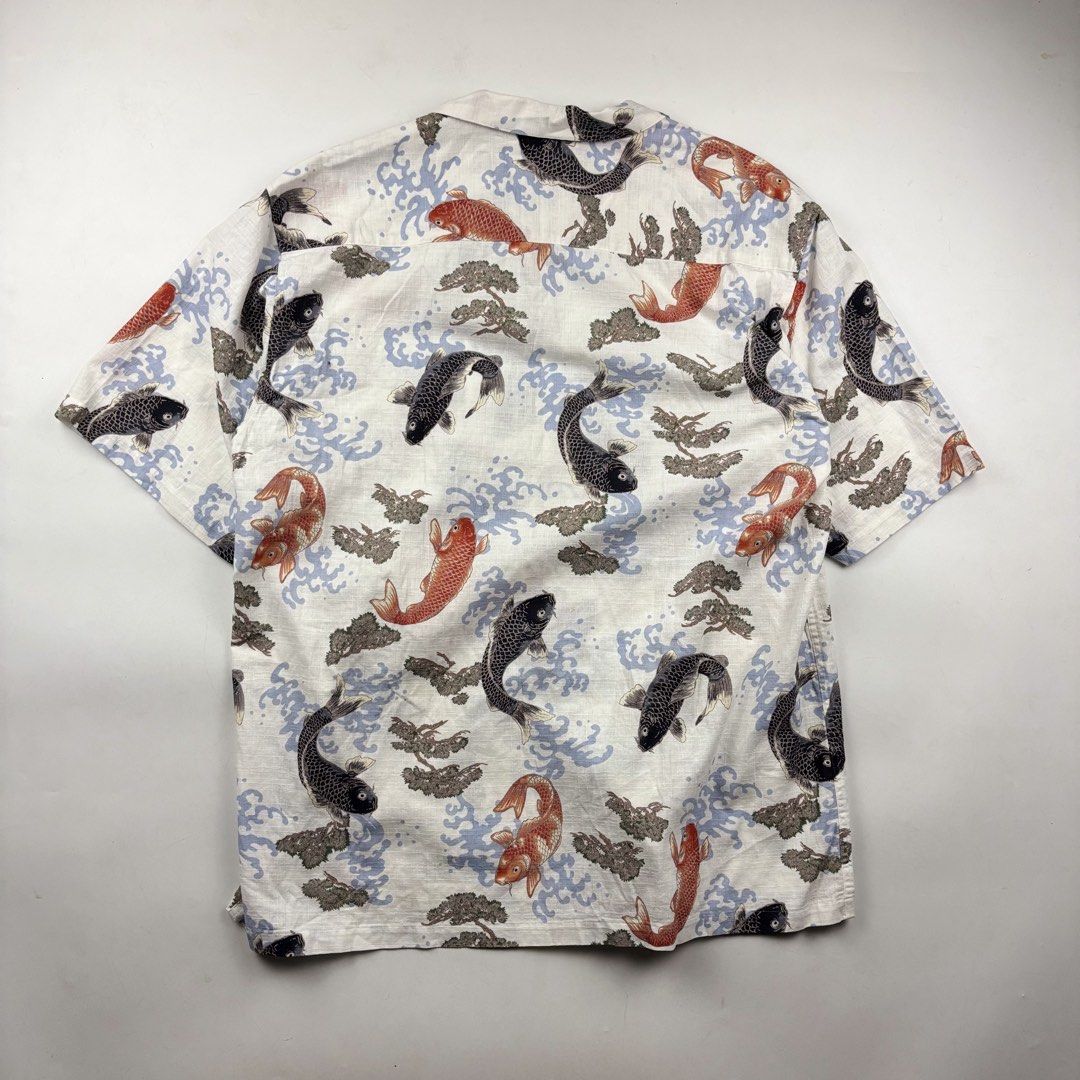 Samurai Aloha Kimono Shirt (Category: Tshirts & Polo Shirts ) located in Makati City. Submitted by ragrepository (Listing ID 1468731802, Image 2). Description: Samurai Aloha Kimono Shirt Tagged as XL Length- 28” Pit to pit- 24” Sleeves- 11” Shoulder-20” Condition-9/10 Flaw- None.