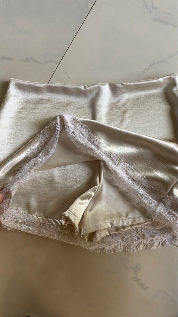 Satin Lace Skort Cream (Category: Skirts) located in Manila. Submitted by patc20 (Listing ID 1468790592, Image 3). Description: - Satin skort from Thailand - Super pretty in actual .