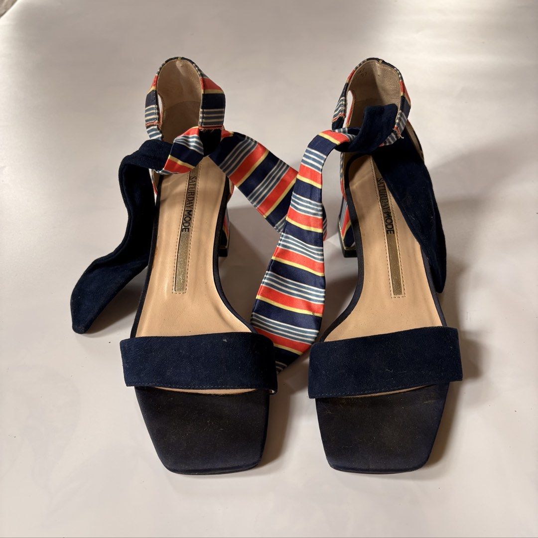 Saturday mode deep blue wedge heels (Category: Heels) located in Quezon City. Submitted by kaelian_couture (Listing ID 1468821386, Image 2). Description: .