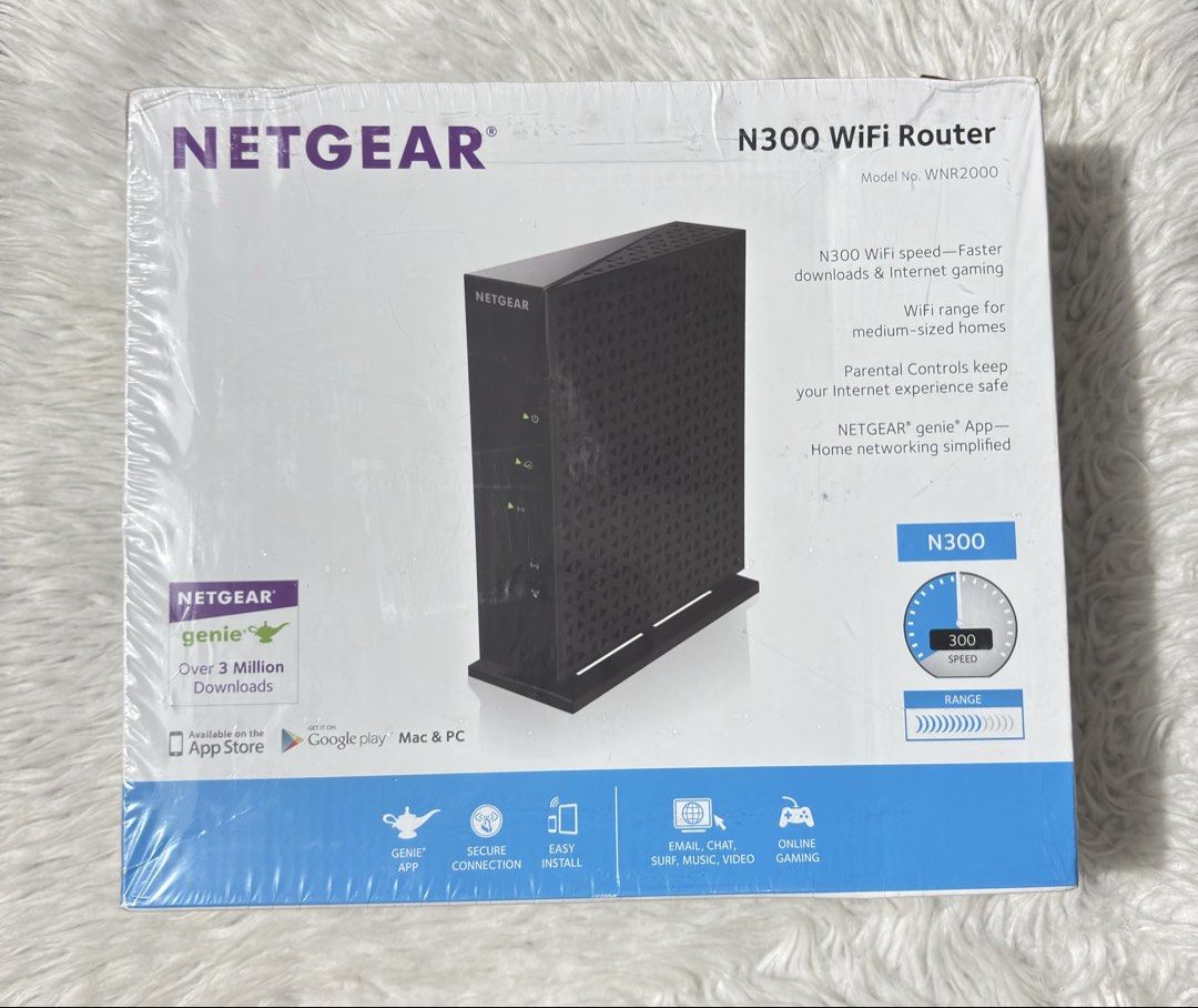 Sealed Netgear N300 Wifi Router (Category: Office & Business Technology) located in Paranaque City. Submitted by dalle_closet (Listing ID 1468877535, Image 2). Description: sealed and brandnew.