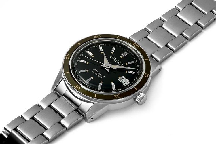 Seiko Presage “60s Style” (SRPG07J1) (Category: Men's Watches) located in San Pedro. Submitted by goodasnewlou (Listing ID 1468755413, Image 3). Description: Seiko Presage “60s Style” (SRPG07J1) - Rarely used, now sold out, green-dial Seiko Presage - Seiko automatic, 23 jewels, 4R35 movement with approximately 41 hours power reserve - dimensions: 40mm diameter; 45.8mm lug to lug; 12.6mm thickness - Complete set; comes with box, warranty card, and