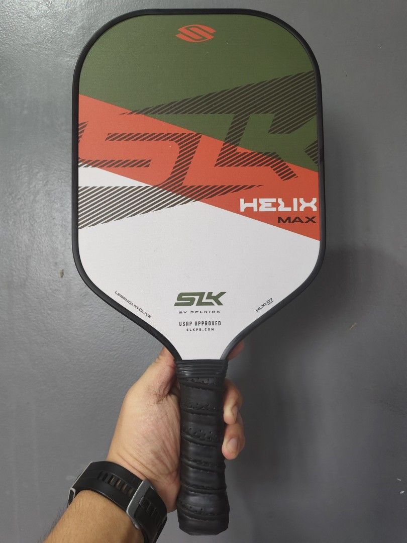 Selkirk Helix Max (Category: Racket and Ball Sports) located in Quezon City. Submitted by rex130rex (Listing ID 1468717799, Image 1). Description: 2nd hand paddle Selkirk SLK Helix Max Php1500 (fixed) Meet up: BGC / Pasig / Cainta With edge guard scratches.