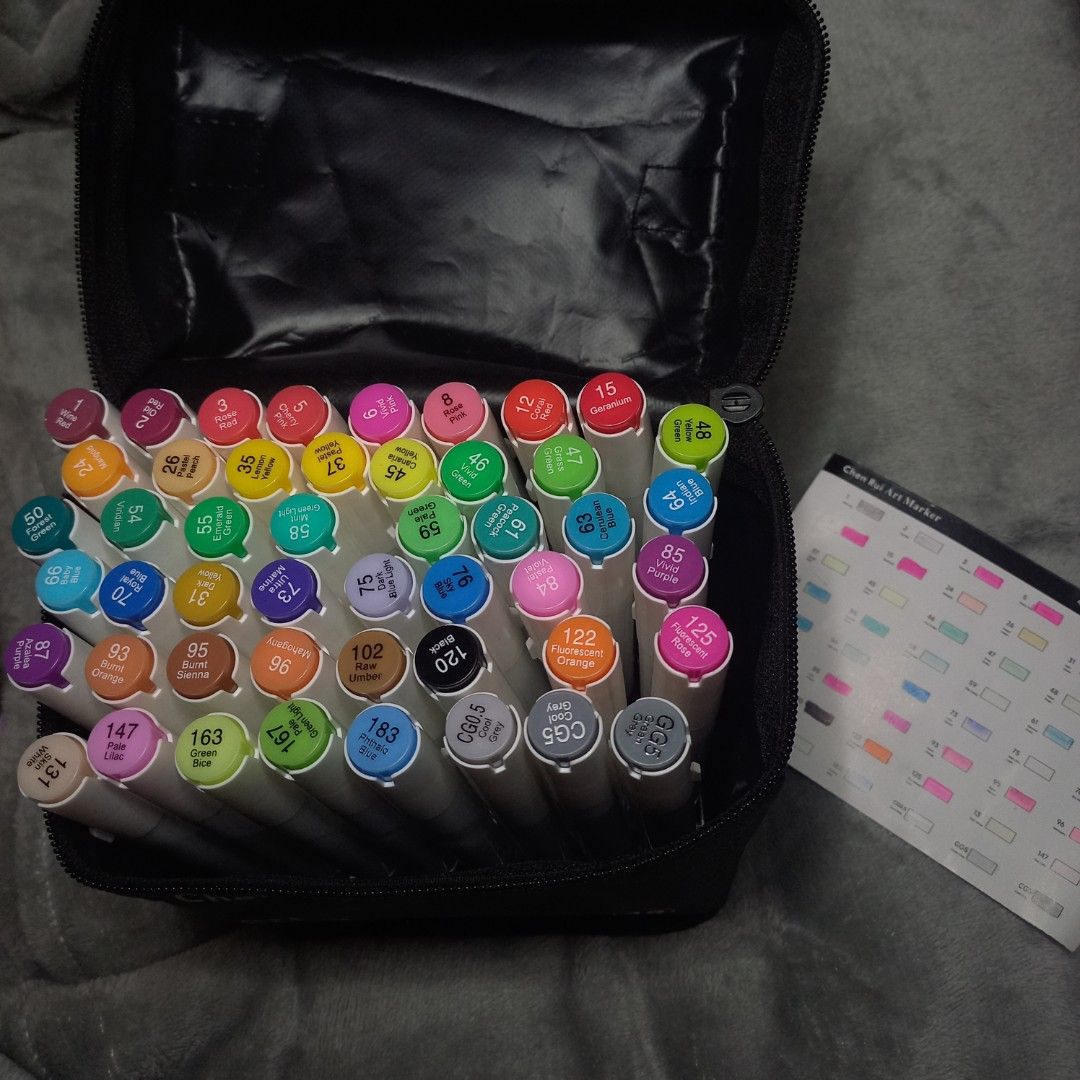 [SET] Alcohol Marker and Acrylic Markers (Category: Craft Supplies & Tools) located in Agoo. Submitted by janatgg.21 (Listing ID 1468809194, Image 2). Description: Perfect for schoolwork and beginners without breaking the bank! Chen Rui Dual Brush Tip Alcohol Markers - 48 pcs. Miracle Works Brush Tip Acrylic Markers - 36 pcs. Rfs: I have used the markers for some schoolwork, but have not used it since, and sayang na nakatambak lang 😅 Original pr