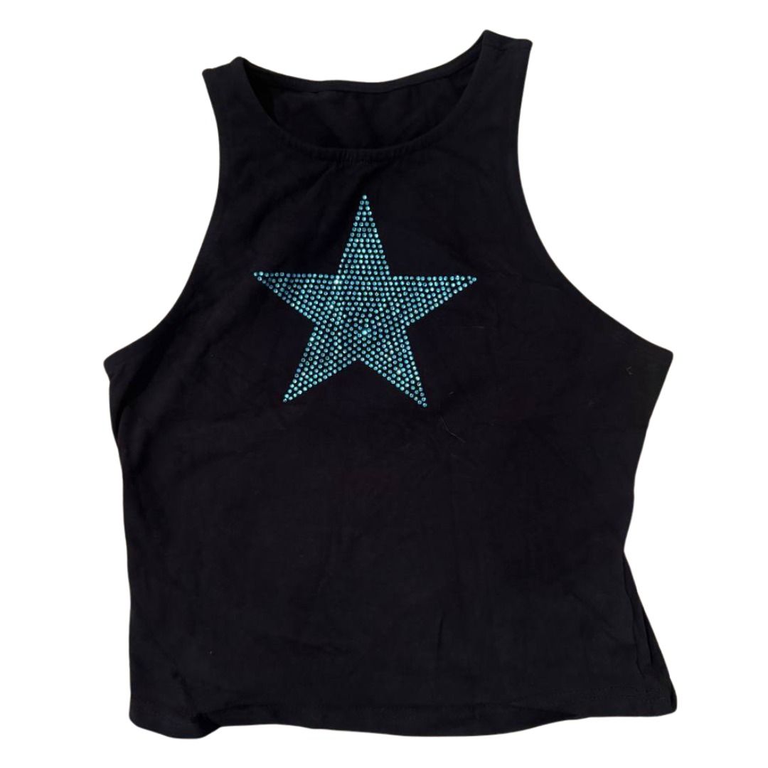 Racerback Star Embellished Tank Top (Category: Sleeveless) located in Bacoor. Submitted by millimillenary (Listing ID 1468774402, Image 1). Description: ⭐️ PLEASE READ ⭐️ 🌷 Bought this from SHEIN, product is currently sold out! 🌷 Size is S 🌷 Only opened the package to try it on 🌷 RFS: Doesn't suit me 🌷 Please do not offer if sensitive to any issues! 🌷 Shipping to be shouldered by buyer Location: Bacoor (Can ship from Taft) ⭐️ MOD: GGX/SDD o