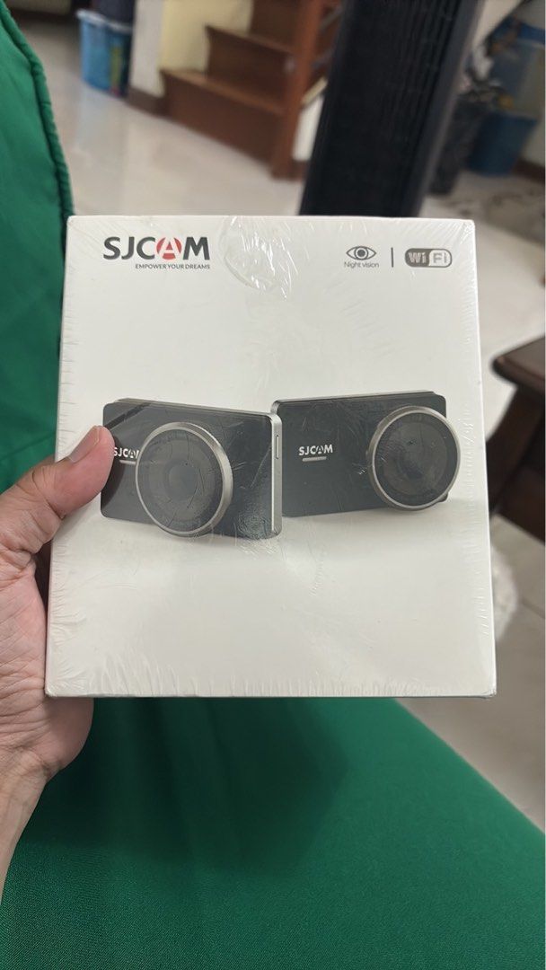 SJCAM Car Dashcam Night Vision WiFi (Category: Cameras) located in Manila. Submitted by akosimerijoi (Listing ID 1468813905, Image 1). Description: - Brand new SJCAM dual-unit dashcam - Factory-wrapped and 100% unopened - Includes front and rear view cameras - Built-in night vision for clear recording - WiFi support for easy mobile access - Totally unused and ready to install.