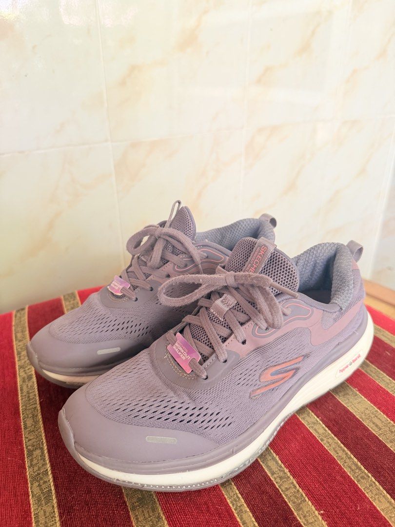 Skechers Workout Walker Sneakers Purple (Category: Sneakers) located in Manila. Submitted by sedpuprincess (Listing ID 1468786125, Image 1). Description: - Brand: Skechers Workout Walker - Color: Soft Purple - Condition: Gently worn a couple of times, super clean soles with intact tread - Features: Lace-up closure, breathable mesh upper, signature 'S' logo, cushioned soles, and chunky white midsole - Best for: Daily walks, gym sessions, or everyd