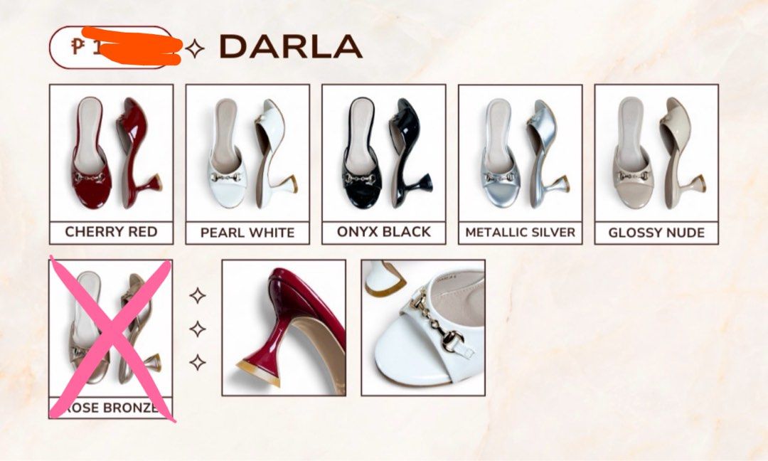slip on heels - all size 5 (Category: Heels) located in Antipolo. Submitted by chi._.declutters (Listing ID 1468792551, Image 1). Description: marikina / lower antipolo area marikina made +100 if meetup all size 5.
