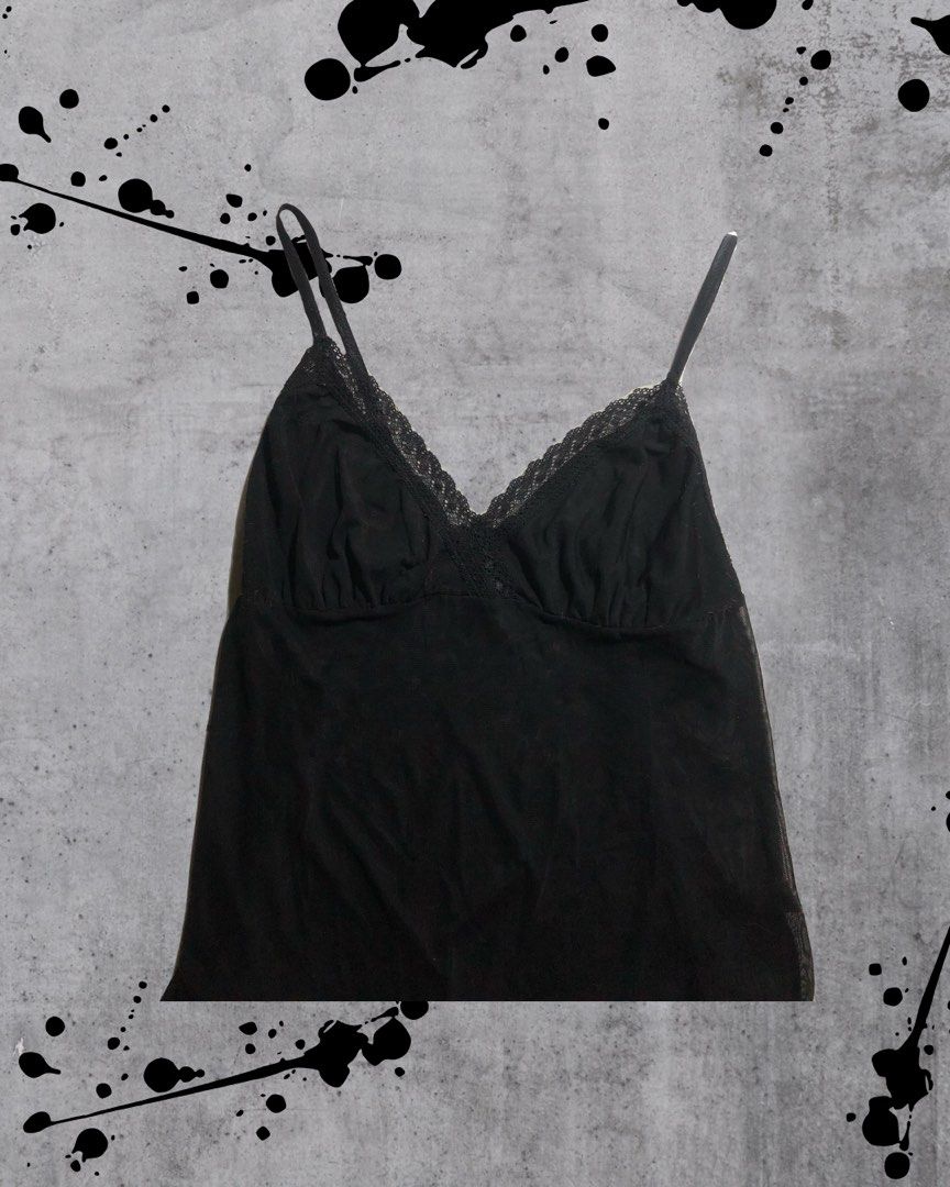 Soft Grunge Lace-trim See Through Camisole (Category: Sleeveless) located in Calamba. Submitted by kiyanc3 (Listing ID 1468722178, Image 2). Description: Issue: Broken Spandex - Size Small to Medium ( May fit Semi-Large) - See Through - Thin Fabric .
