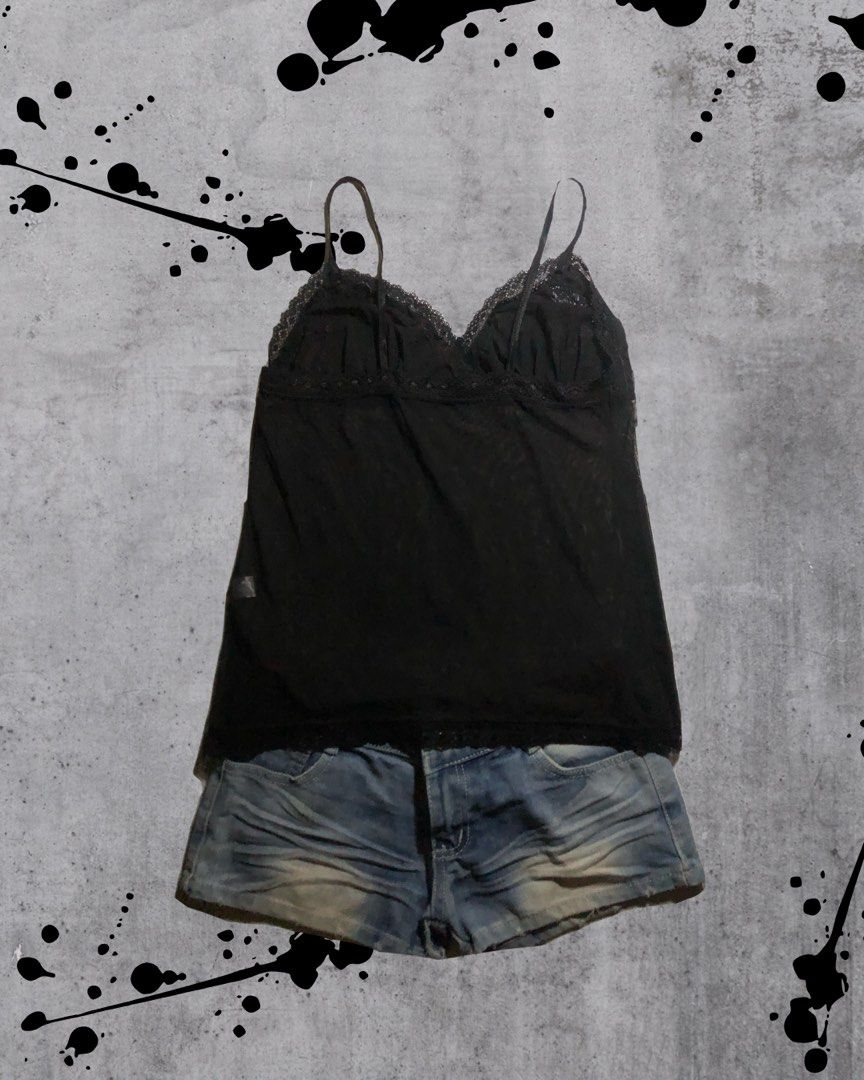 Soft Grunge Lace-trim See Through Camisole (Category: Sleeveless) located in Calamba. Submitted by kiyanc3 (Listing ID 1468722178, Image 3). Description: Issue: Broken Spandex - Size Small to Medium ( May fit Semi-Large) - See Through - Thin Fabric .