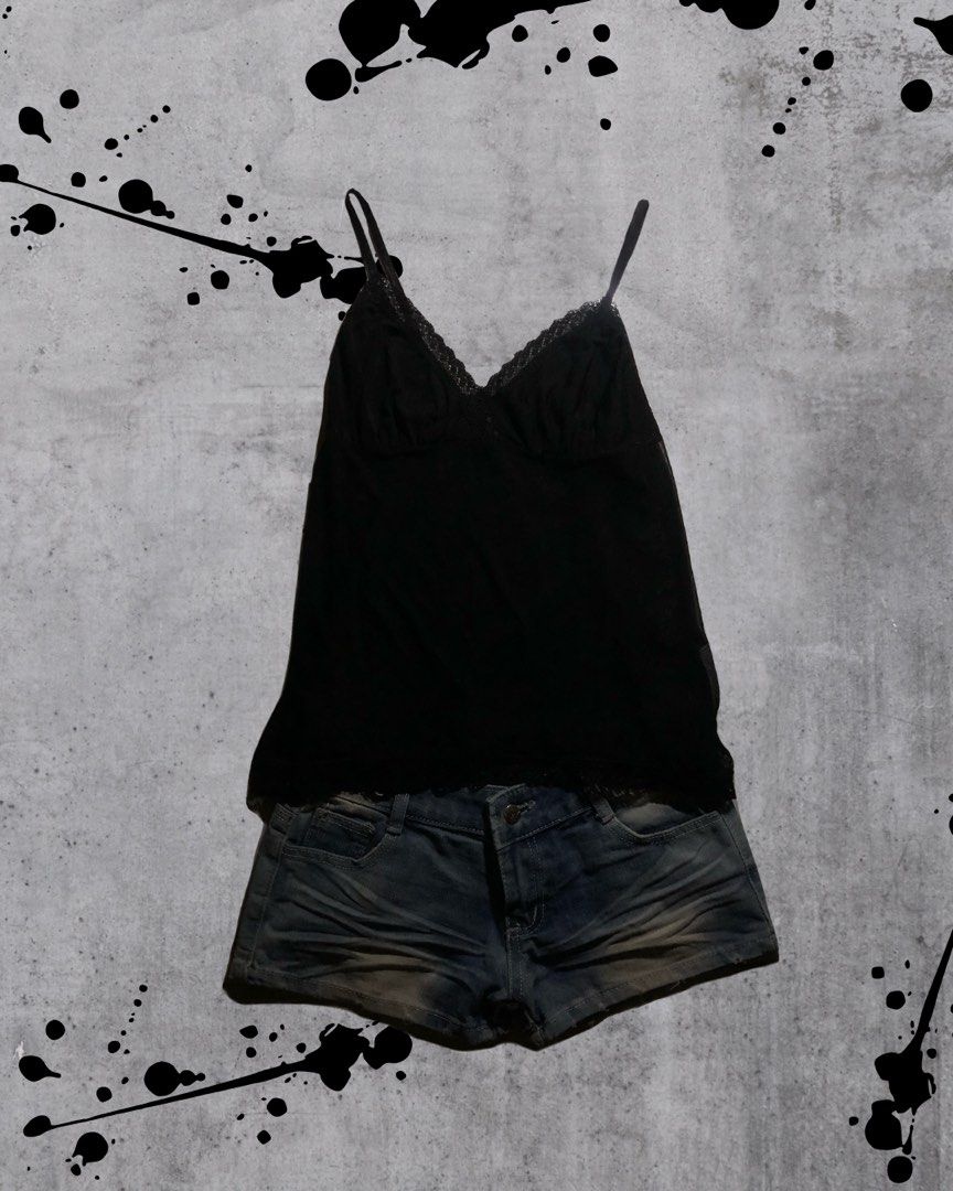 Soft Grunge Lace-trim See Through Camisole (Category: Sleeveless) located in Calamba. Submitted by kiyanc3 (Listing ID 1468722178, Image 1). Description: Issue: Broken Spandex - Size Small to Medium ( May fit Semi-Large) - See Through - Thin Fabric .