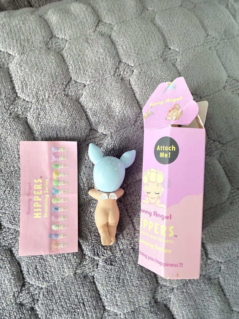 Sonny Angels (Category: Designer & Blind Box Toys) located in Quezon City. Submitted by prettygalfinds_ (Listing ID 1468750524, Image 2). Description: Original Sonny Angels with box Dreaming Fawn Hippers Rfs: No longer using it Used once removed adhesive but you can put one No flaws Last price posted.