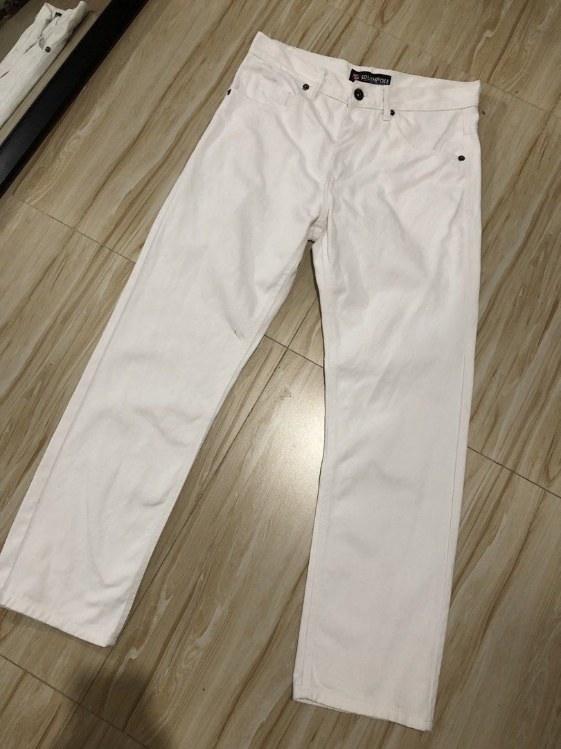 SOUTHPOLE White Denim Pants (Category: Jeans) located in Pozorrubio. Submitted by iy4dikz (Listing ID 1468872967, Image 1). Description: For Sale! SOUTHPOLE White Denim Pants Waist: 30-32 Length: 40 Leg Opening: 8.5 Issue himulmol lang kayo na magtanggal ₱550 + SF Payment 1st Location📍Pangasinan .