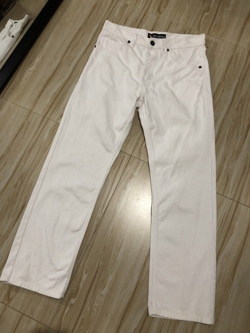 SOUTHPOLE White Denim Pants (Category: Jeans) located in Pozorrubio. Submitted by iy4dikz (Listing ID 1468872967, Image 2). Description: For Sale! SOUTHPOLE White Denim Pants Waist: 30-32 Length: 40 Leg Opening: 8.5 Issue himulmol lang kayo na magtanggal ₱550 + SF Payment 1st Location📍Pangasinan .