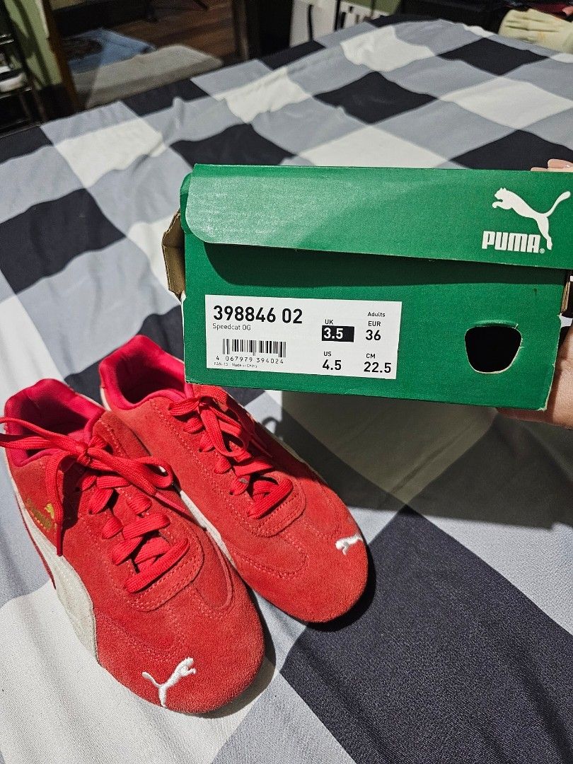 Speedcat OG Puma red sneakers (Category: Sneakers) located in Manila. Submitted by onlinesmartshopping12 (Listing ID 1468821123, Image 3). Description: mall bought no issues.