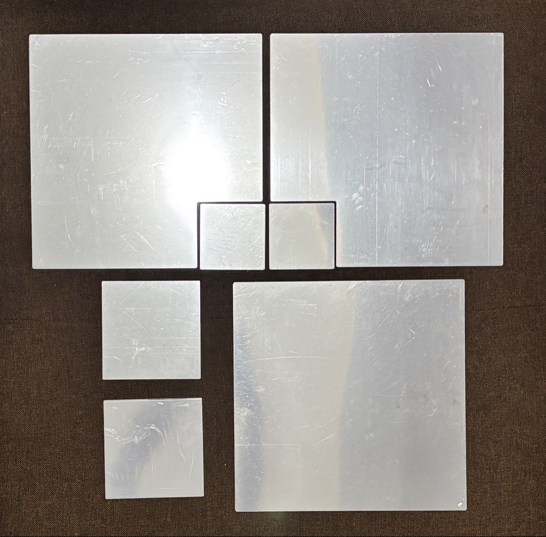 Square Aluminum Sublimation Metal Blanks Assorted Sizes (Category: Craft Supplies & Tools) located in Manila. Submitted by ilovemypets0210 (Listing ID 1468921685, Image 3). Description: - Set of square aluminum sublimation blanks in various sizes - Protective plastic film prevents scratches before pressing - Peel off film to reveal a stunning shiny mirror finish - Perfect for custom printing projects, photo panels, and DIY signage - Multiple piec