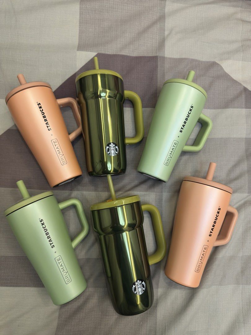 Starbucks X Brumate (Category: Water Bottles & Tumblers) located in Manila. Submitted by sniffandsmell (Listing ID 1468885722, Image 1). Description: Available onhand Below srp Brumate Era Lime satin 190z -₱1795 Brumate Era Peach satin 190z -₱1795 Starbucks Dante Verdant (Metallic green)20z-₱1995 📍Manila .