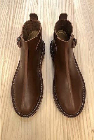 Steve Mono 10/14 Artisanal Boots (Cognac) (Category: Boots) located in Quezon City. Submitted by jswinton (Listing ID 1468760352, Image 1). Description: Steve Mono 10/14 Artisanal Boots (Cognac)The Build: Handcrafted in Spain from ultra-premium, supple Tuscan calfskin leather. A masterclass in European minimalism, featuring a seamless high-ankle shaft and a clean, high-set collar strap with a solid brass buckle. The Comfort: Fitted with Steve Mon