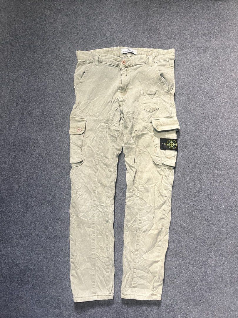 Stone island cargo pants (Category: Jeans) located in Lapu Lapu. Submitted by jhonrener41426 (Listing ID 1468930094, Image 1). Description: Size 30 Thigh-10 Length-38 Leg opening-6 Excellent condition Color rate 9.8/10 Complete tags Issue none .