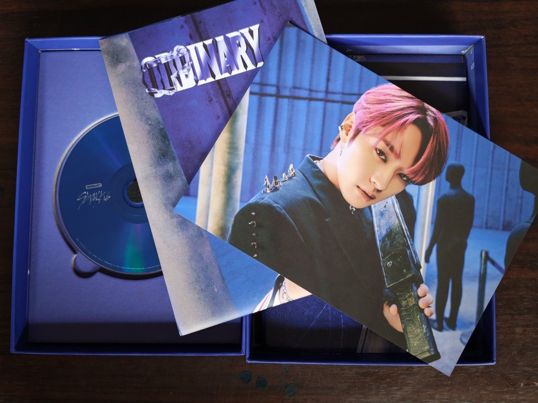 Stray Kids ODDINARY Album Set (Category: CDs & DVDs) located in Caloocan City. Submitted by bano.noy (Listing ID 1468780480, Image 1). Description: WTS 【entity-STRAY KIDS¦canonical_name=Stray Kids】 ODDINARY ALBUM 💿 ODDINARY - Scanning Ver. (Blue / MANIAC era) 👤 Lee Know Cover - pink hair era INCLUSIONS: ✓ Outbox (blue) ✓ Photobook / Magazine (Lee Know) - mint - there is a teared page. Only one ✓ CD - no scratches ✓ Folded Poster (ODDINARY) - Mi