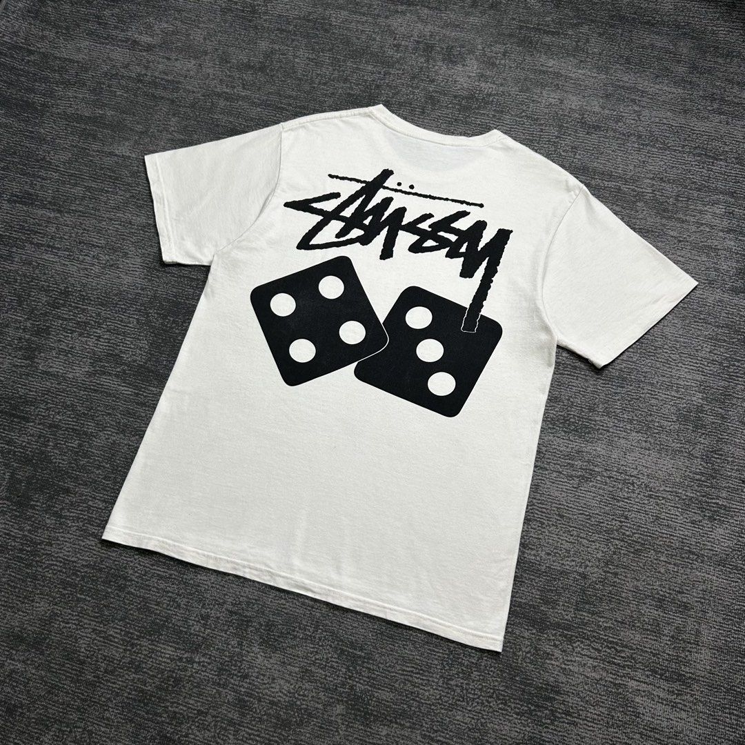 Stussy Dice Tee (Category: Activewear) located in Angeles City. Submitted by doykthrift (Listing ID 1468855846, Image 3). Description: Stussy Dice Tee Size: Small Fit to Medium Measurement: W20.5” x L27” Issue (s): None Condition: 9/10.