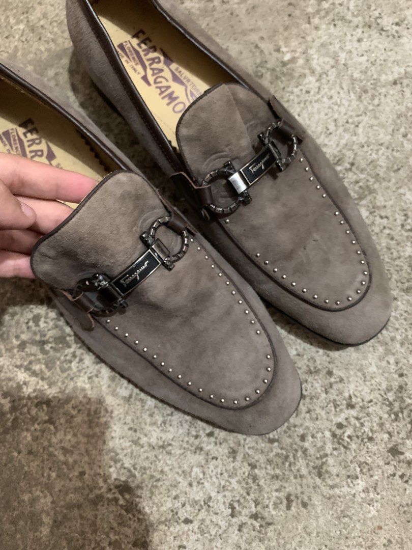 suade loafers (Category: Casual Shoes) located in Manila. Submitted by _blessmeo (Listing ID 1468763001, Image 1). Description: eu 38 on tag, but can fit to 40.5 good for casual issue, folded, missing studs, dirty suade, needs cleaning, small broke buckle part normal sign of usage! .