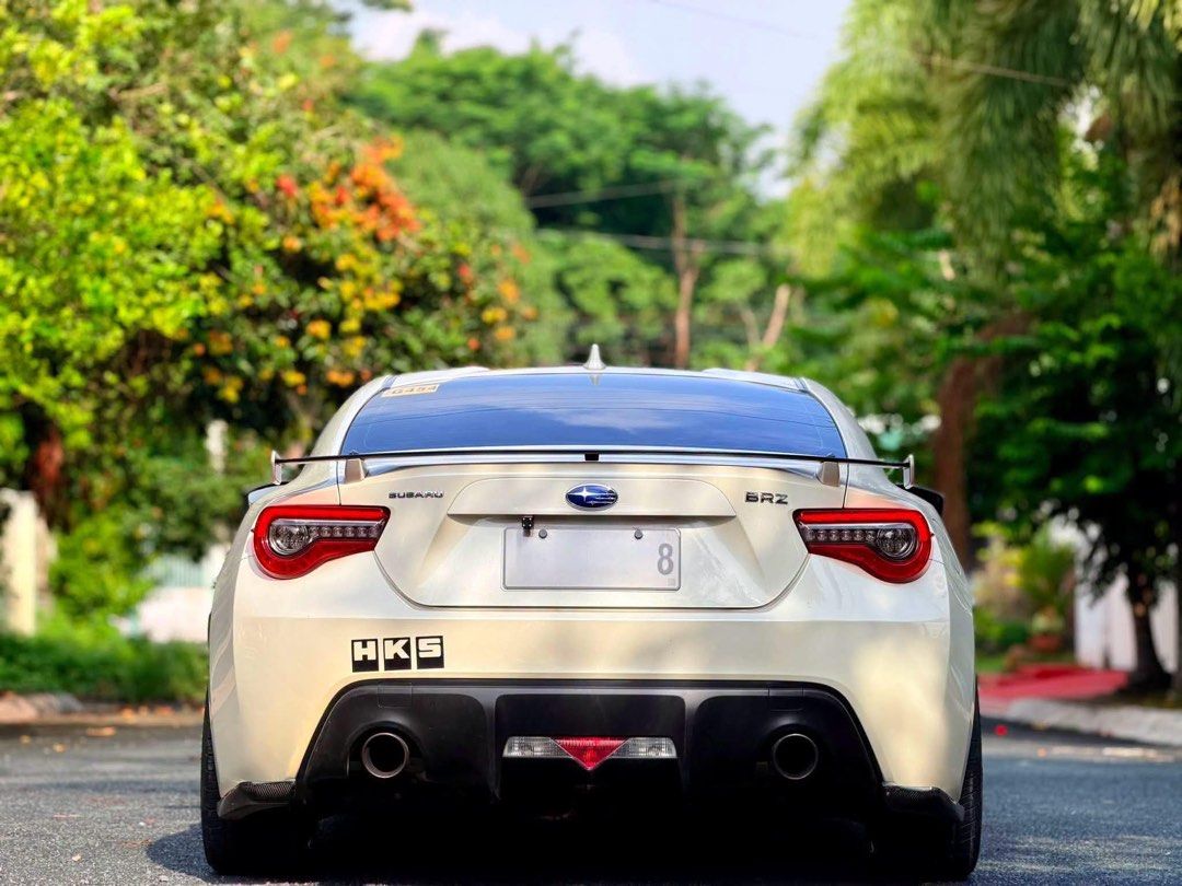 Subaru BRZ Kouki Auto (Category: Used Cars) located in Manila. Submitted by quality_cars (Listing ID 1468895694, Image 3). Description: FOR SALE MY PERSONAL LOADED 2019 SUBARU BRZ (KOUKI) 🎌 CLEAN AND LOADED BUILD BA GUSTO MO? Make: Subaru Model: BRZ Kouki Year Model: 2019 Transmission: Automatic Color: Pearl White (Orig paint) Mileage: 16,000 kms orig mileage! Fuel Type: Gas Ending Plate: 8 Very cold AC ❄️ Very Fresh Interior Very Shiny All Orig